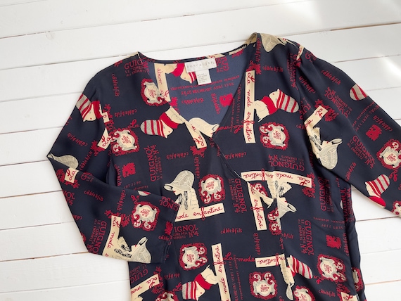 French silk blouse | 90s vintage La Mode Enfantin… - image 2