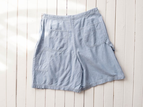 high waisted shorts | 90s vintage light blue cham… - image 3