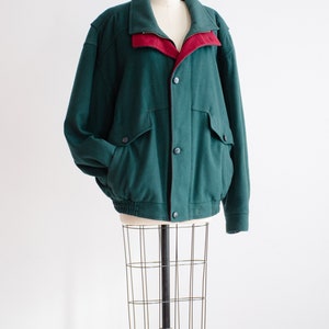 green wool jacket 90s vintage dark forest green men's wool coat image 4