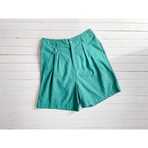 high waisted shorts vtgforest kelly green cotton pleated trouser shorts