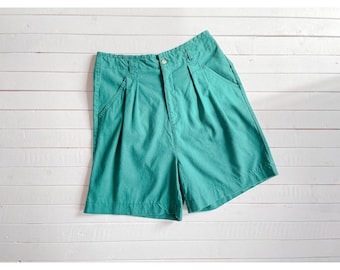 high waisted shorts vtgforest kelly green cotton pleated trouser shorts