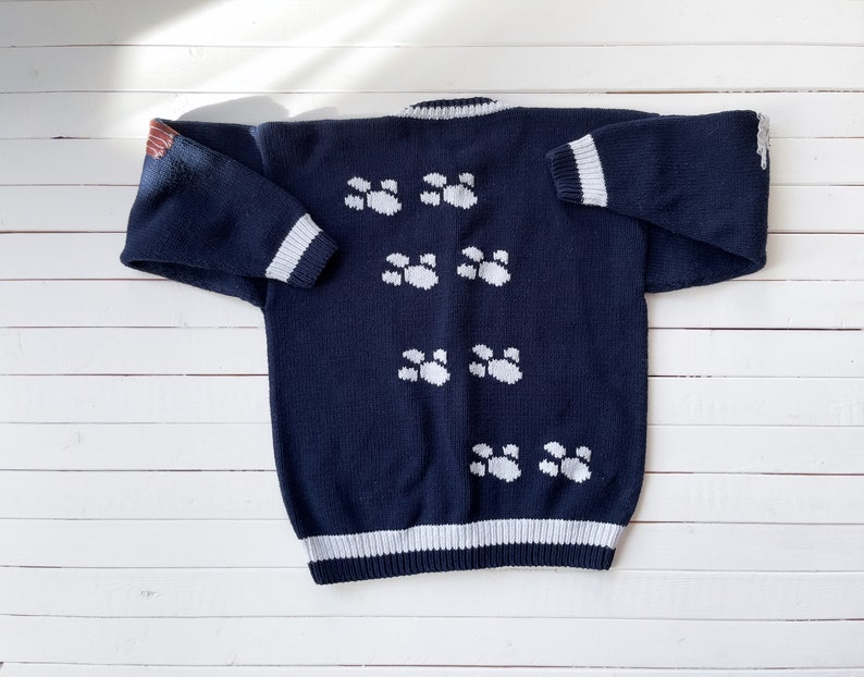 embroidered cat sweater 90s vintage Cotton Salsa navy blue cardigan image 7