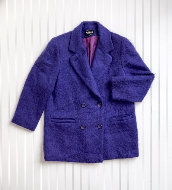 Purple Mohair Coat 80s Vintage Oversized Blazer Jacket - Etsy