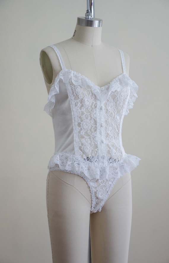 white lace teddy | bridal lingerie | see through … - image 5