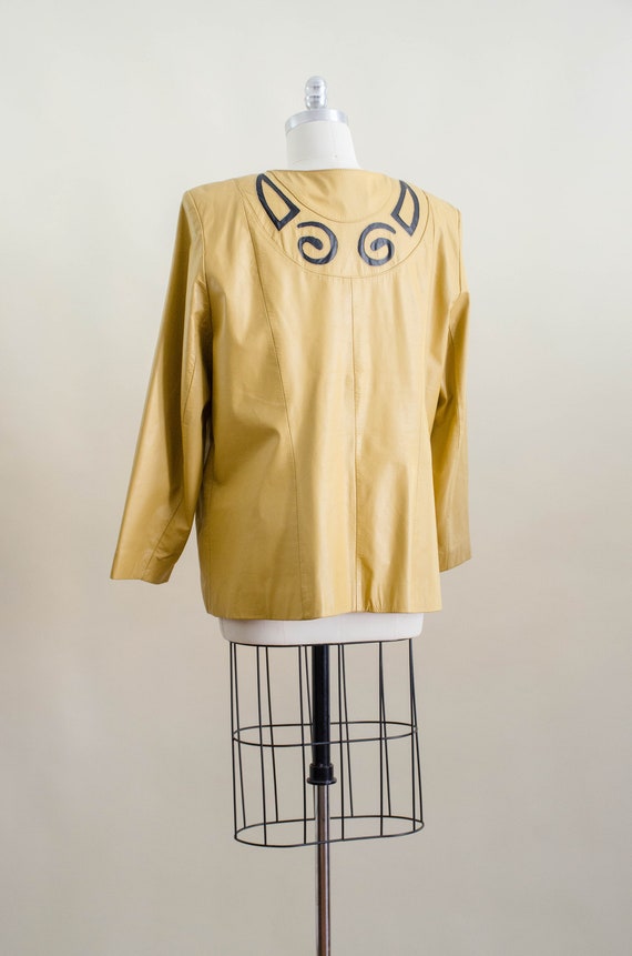 yellow leather jacket | 80s 90s plus size vintage… - image 7