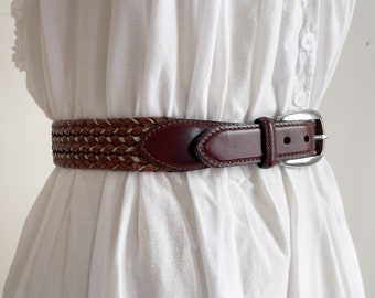 Wide Black Leather Belt | 80s 90s Vintage Leather Statement