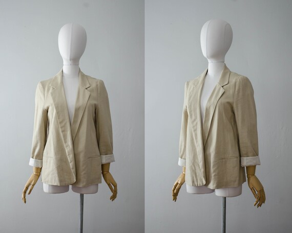 beige linen jacket | minimal linen jacket