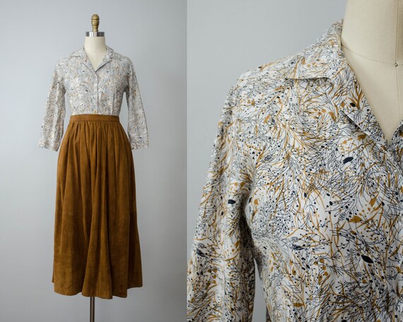 1950s blouse | 1950s floral cotton blouse | rhines