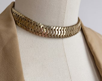 gold choker necklace vintage chunky collar necklace