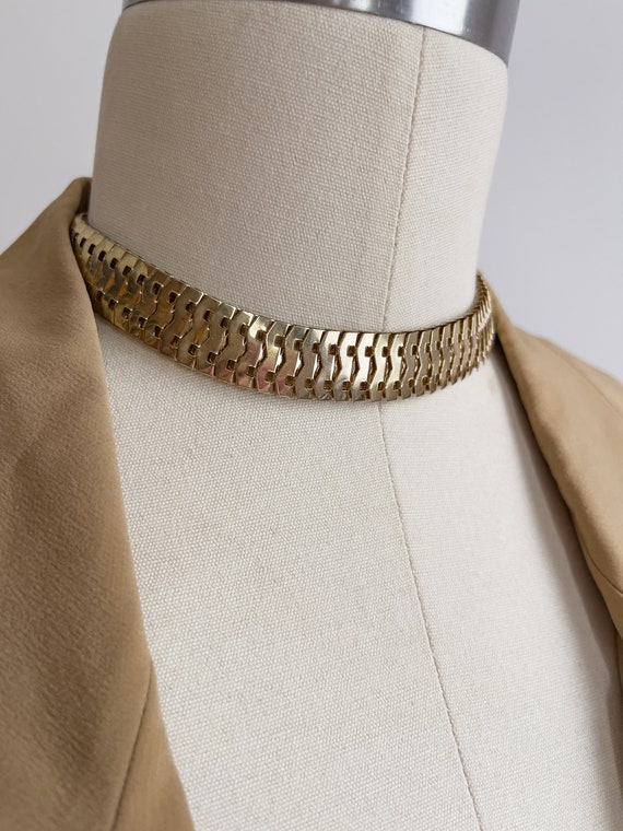 gold choker necklace vintage chunky collar necklac