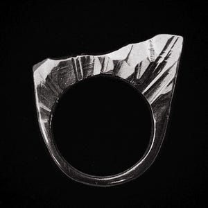 Sculpted Silver Plateau Ring