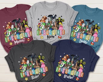 Custom Epic Universe Family Trip Shirts: Matching Mario Tees