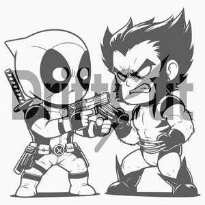 DeadPool vs Wolverine SVG / PNG / Digital Download File / Cricut