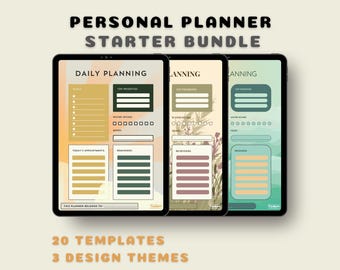 Ästhetische Persönliche Produktivität Planer - Starter Bundle - Digitales & druckbares PDF