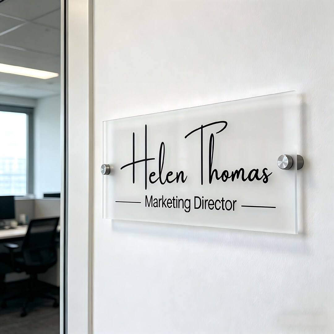 Name Sign Work Place Custom Acrylic Office Sign, Personalized Name Plate, Modern Door Sign ...