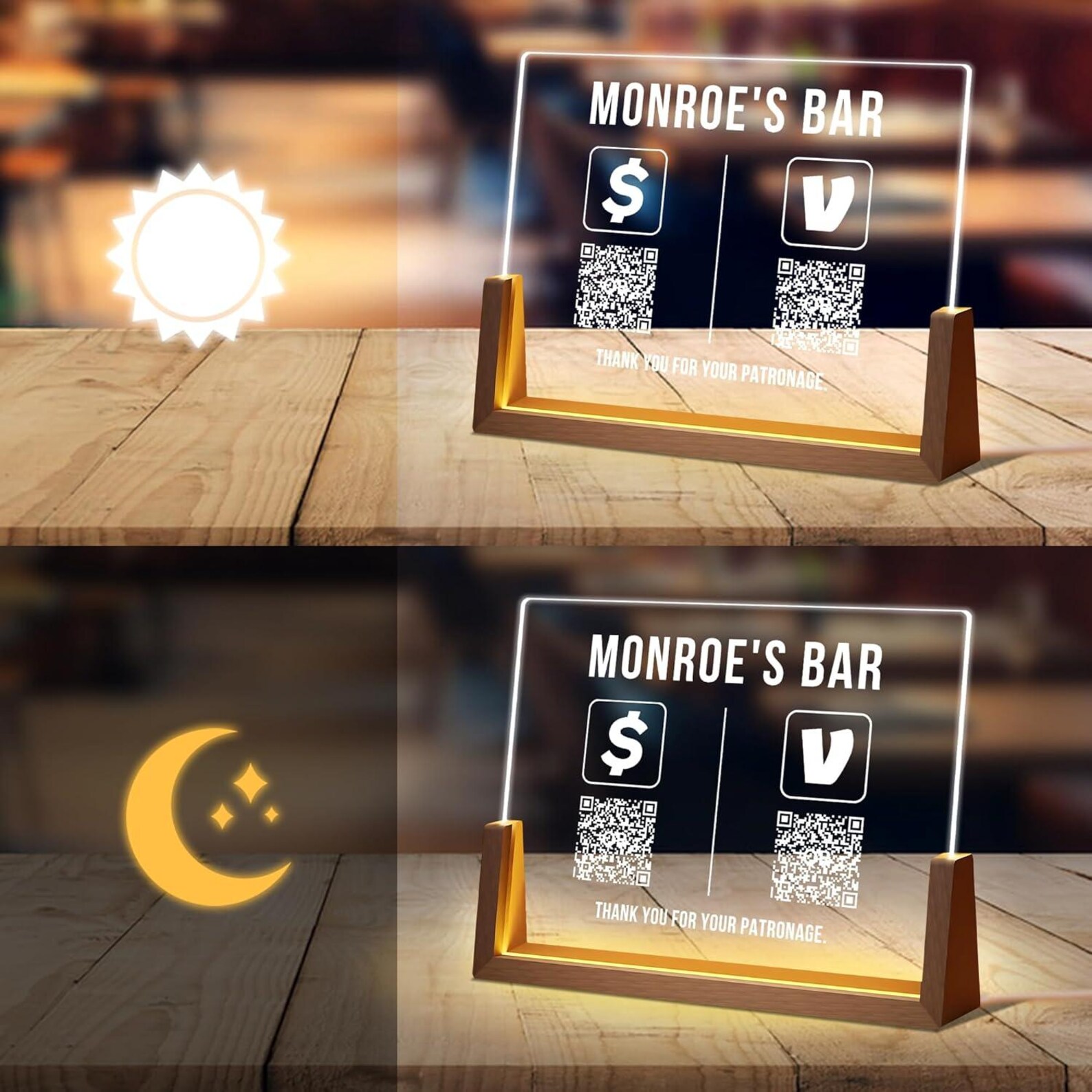 Qr Display Sign Personalized QR Code Sign for Business, Custom Acrylic QR Display With ...