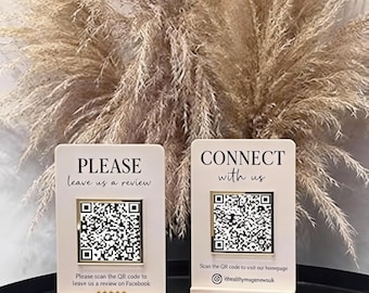 Aangepast acryl QR-code-uithangbord, salondecor