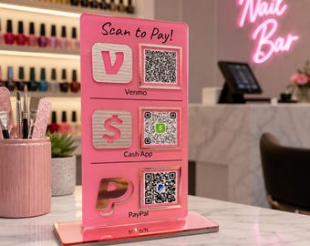 Aangepast acryl QR-codebord met Venmo Cash-app PayPal-display voor sociale media
