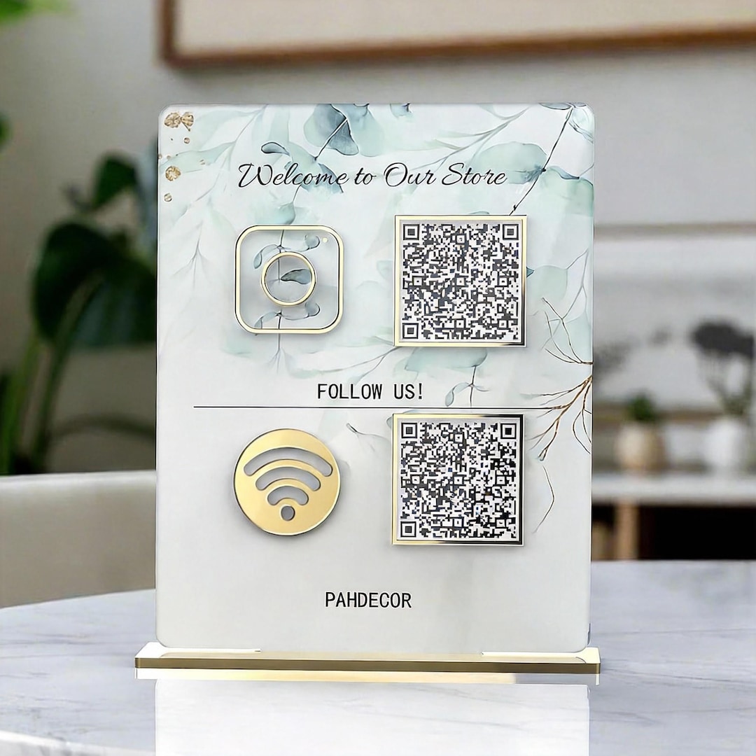 Qr Code Display Block Custom Acrylic QR Code Sign, Scan to Pay, Social Media Display - Etsy