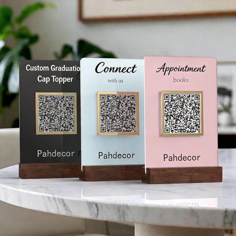 Personalized Qr Code Frames Custom Acrylic QR Code Business Sign, Salon Decor - Etsy
