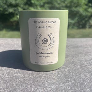 Garden Mint Soy Candle: 12 oz Hand-Poured Clean Burning Home Fragrance