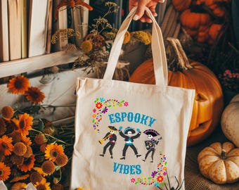 Dia De Los Muertos Tote Bag, Sugar Skull Bag, Sugarskull, Espooky Vibes, Mexican Tradition, DayoftheDead, Dia De Los Muertos Gift, Calavera