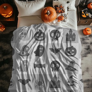 Gray Ghost Blanket, Halloween Throw Blanket, Cute Ghost Blanket, Hot Ghoul Summer, Witchy Decor