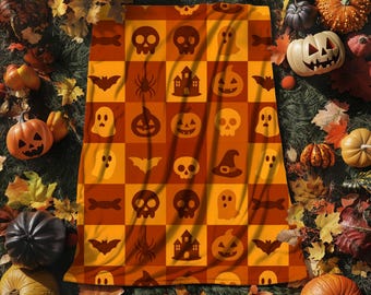 Manta fantasma de verano, manta fantasma naranja, verano de fantasmas, manta de bruja, manta fantasma, decoración de Halloween