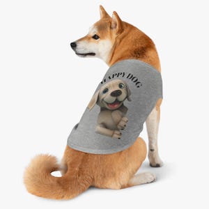 Cute Pet Tank Top - Happy Dog Design, Dog Apparel, Pet Clothing, Summer Vibes, Gift for Dog Lovers, Dog Birthday Outfit