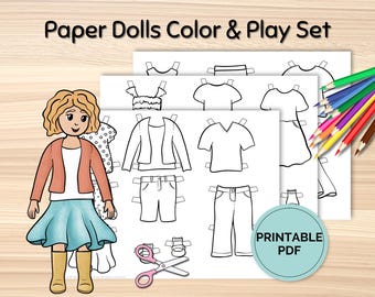 Printable Paper Dolls Dress Up Set for Imaginative Pretend Play | Screen-Free Kids Activity