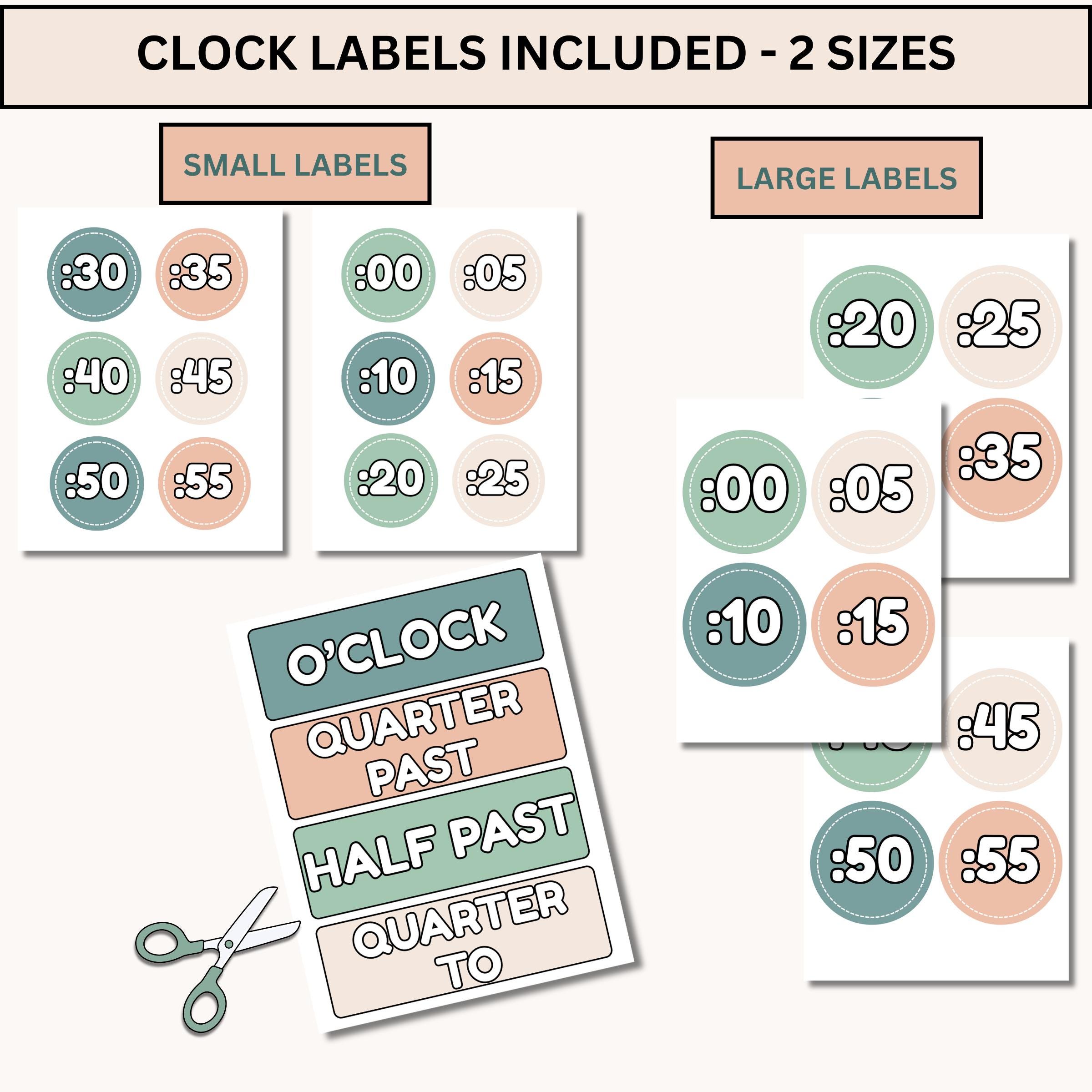 Time Posters for Classroom | Hour Clock Display for Calm Math Decor ...