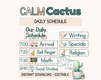 Visual Schedule Cards for Classroom Timetable Display | Editable Class Schedule Printable