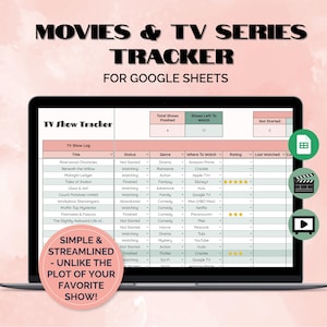 Movie & TV Watchlist Spreadsheet for Google Sheets | Episode and Progress Tracker