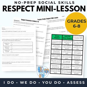 Respect Lesson for 6-8 Classrooms: Low-Prep Mini-Lesson, Discussion, & Activities (PDF Instant Download)