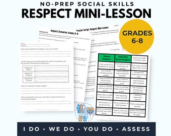 Respect Lesson for 6-8 Classrooms: Low-Prep Mini-Lesson, Discussion, & Activities (PDF Instant Download)