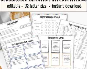 Classroom Behavior Support Toolkit for New Teachers (editable & PDF download)