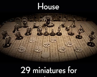 Curse of Strahd Chapter - Death House - 29 Battle Forged Dungeons and Dragons Miniatures!