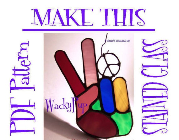 Download Original Pattern For Colorful Peace Sign Hand Suncatcher Etsy