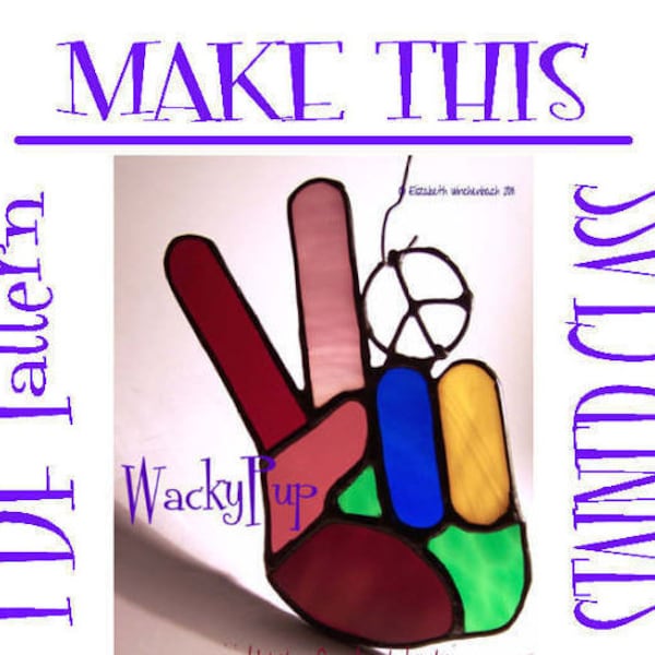 ORIGINAL PATTERN for Colorful Peace Sign Hand Suncatcher Hippie Dippy Gift COMMERCIAL_USE_INCLUDED!
