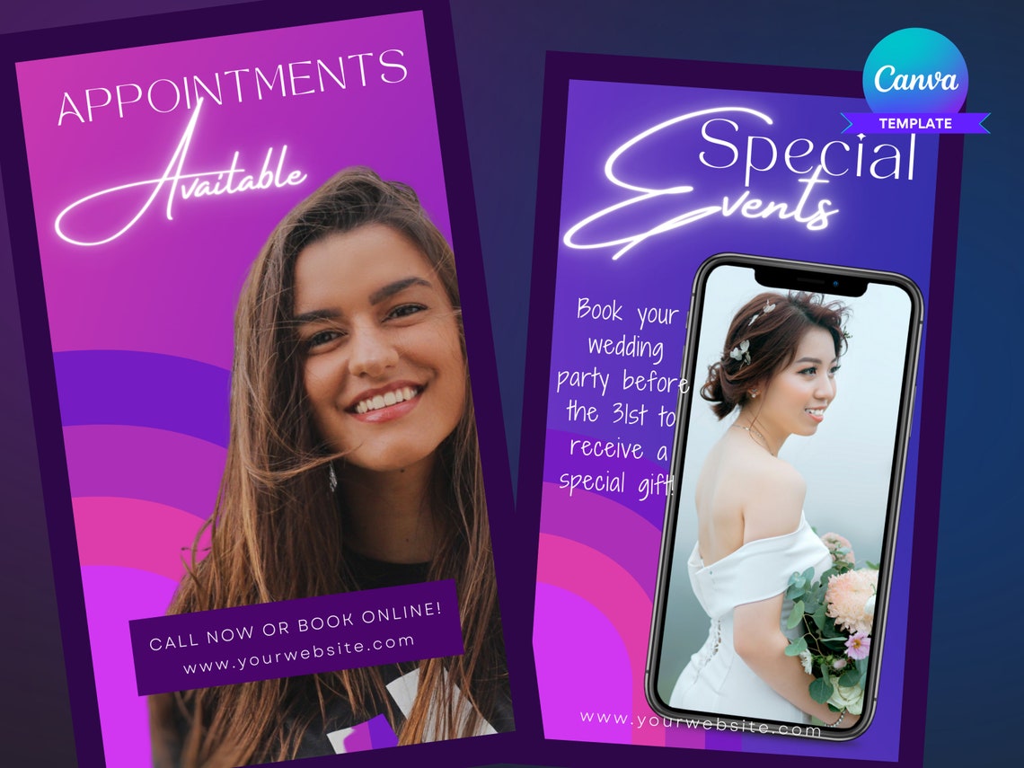 Hairstylist Instagram Template Bundle for Canva Makeup Etsy