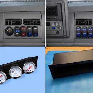 Chevy Truck 1988-1994 Mini 1-1/2" Gauge and Switch or blank Panel Insert for Cassette Delete Color Black, Gray, Blue, Tan, Dark Red.