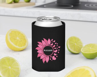 Enfriador de latas "Girasol Bendito", funda inspiradora para bebidas, regalo para amigos, fiestas al aire libre, celebraciones divertidas de verano, regalos religiosos