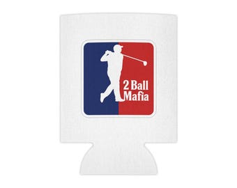 Enfriador de latas para amantes del golf: diseño de 2 bolas de mafia, recuerdo de fiesta, regalo para golfistas, imprescindible para picnics de verano, divertido portavasos.