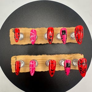 K-Pop Demon Hunter Inspired Press-On Nails | Saja Boys &quot;Your Idol&quot; Song| Custom press ons