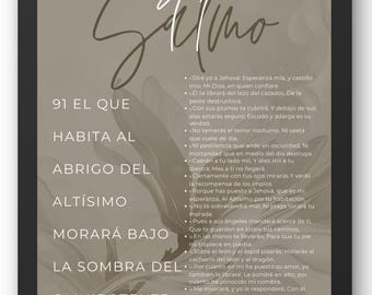 Salmo 91 Christian Wall Art (Spanish), Complete Chapter Print (Digital Download)
