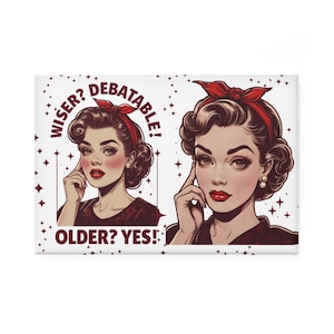 Retro Fridge Magnet – Funny Gift for Her, Vintage Kitchen Decor, Humorous Birthday Present UK, Quirky Home Accessory, Rectangle Design
