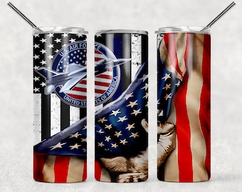 Air Force Flag Wrap  for Sublimation Skinny Tumbler, Sublimation Tumbler Transfer Only, 20oz Straight, 30oz Straight,