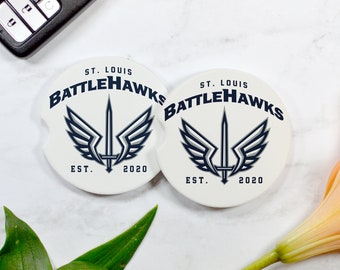 St Louis BattleHawks Car Coasters, BattleHawks XFL Car Coasters, XFL Car Coasters, STL BattleHawks Car Coasters, BattleHawks