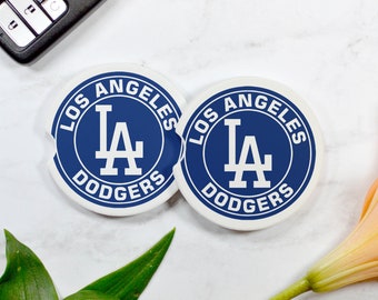 LA Dodgers Car Coasters, Los Angeles MLB Car Coasters, Major League Baseball Car Coasters, Dodgers Car Coasters, LA, Ceramic Car Coasters