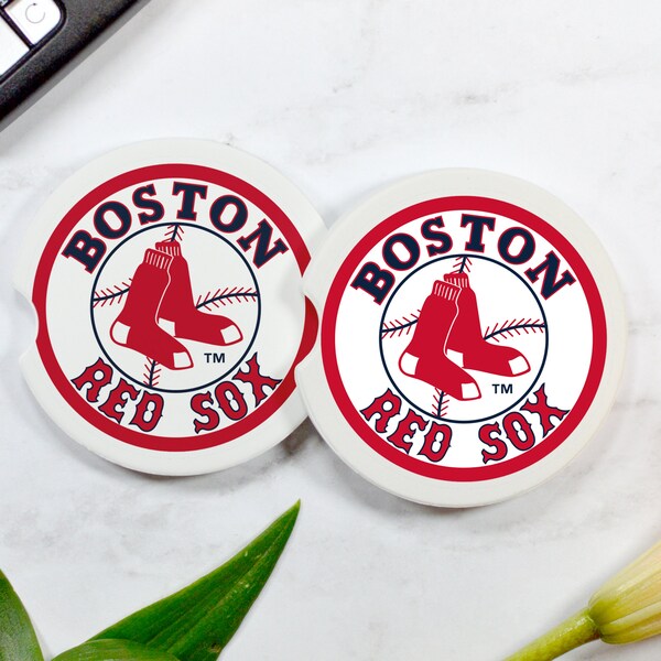 Car Coasters, Boston, Ceramic Car Coasters, Red Sox, Sandstone Car Coaster, Baseball,